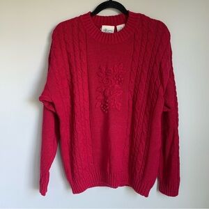 Vintage 80s Cottage Essentials Cable Knit Sweater